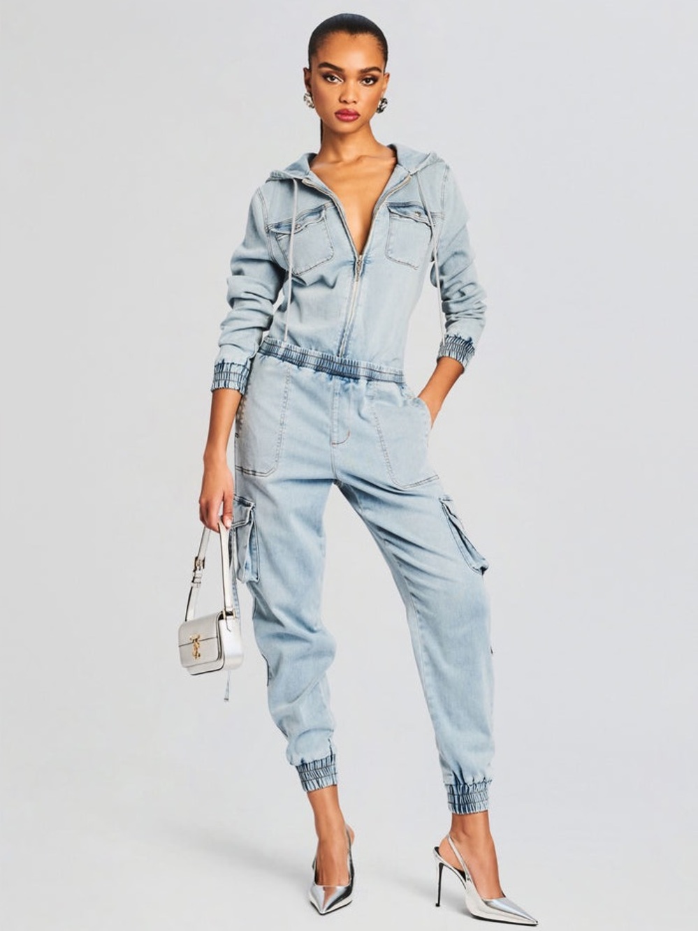 Retrofete Blue Jumpsuit Modern Chic Style